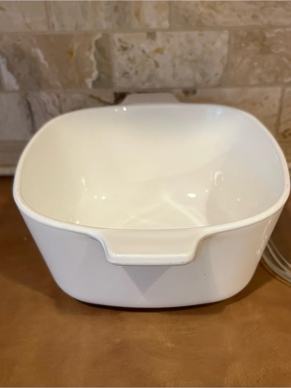 Corningware White Casserole with Blue Cornfloweri Motif and Glass Lid